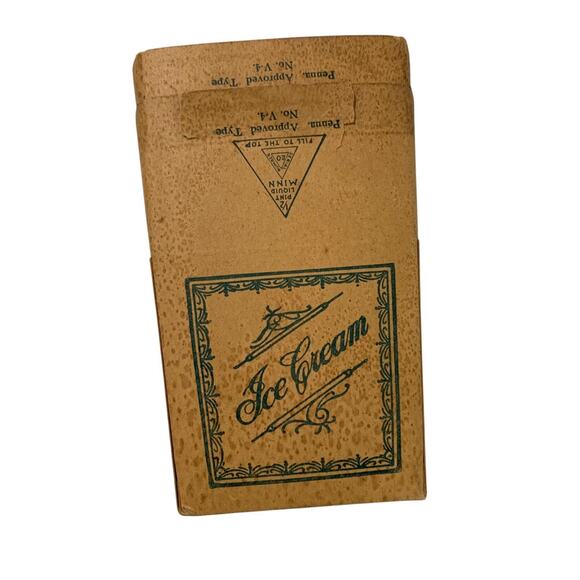 Set of 2 Antique Ice Cream Containers Paper 1/2 Pint Penna Approved - Picture 4 of 6